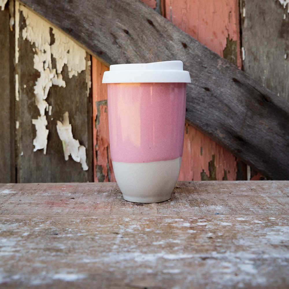 Pretty In Pink Ceramic Travel Cup