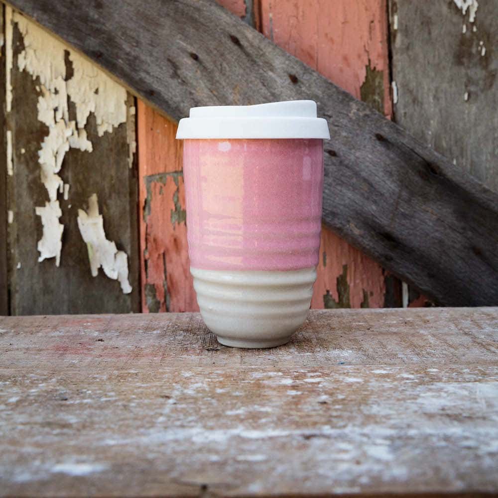 Pretty In Pink Ceramic Travel Cup