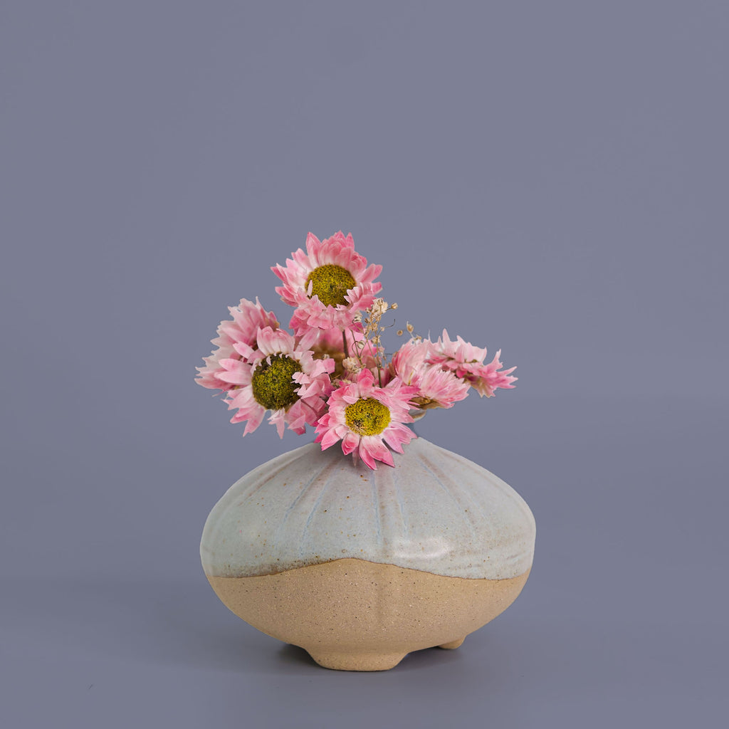 Shelly Vase in Silvermist Glaze