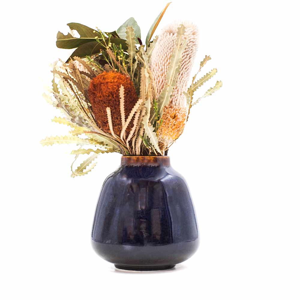 Navy Ceramic Vase